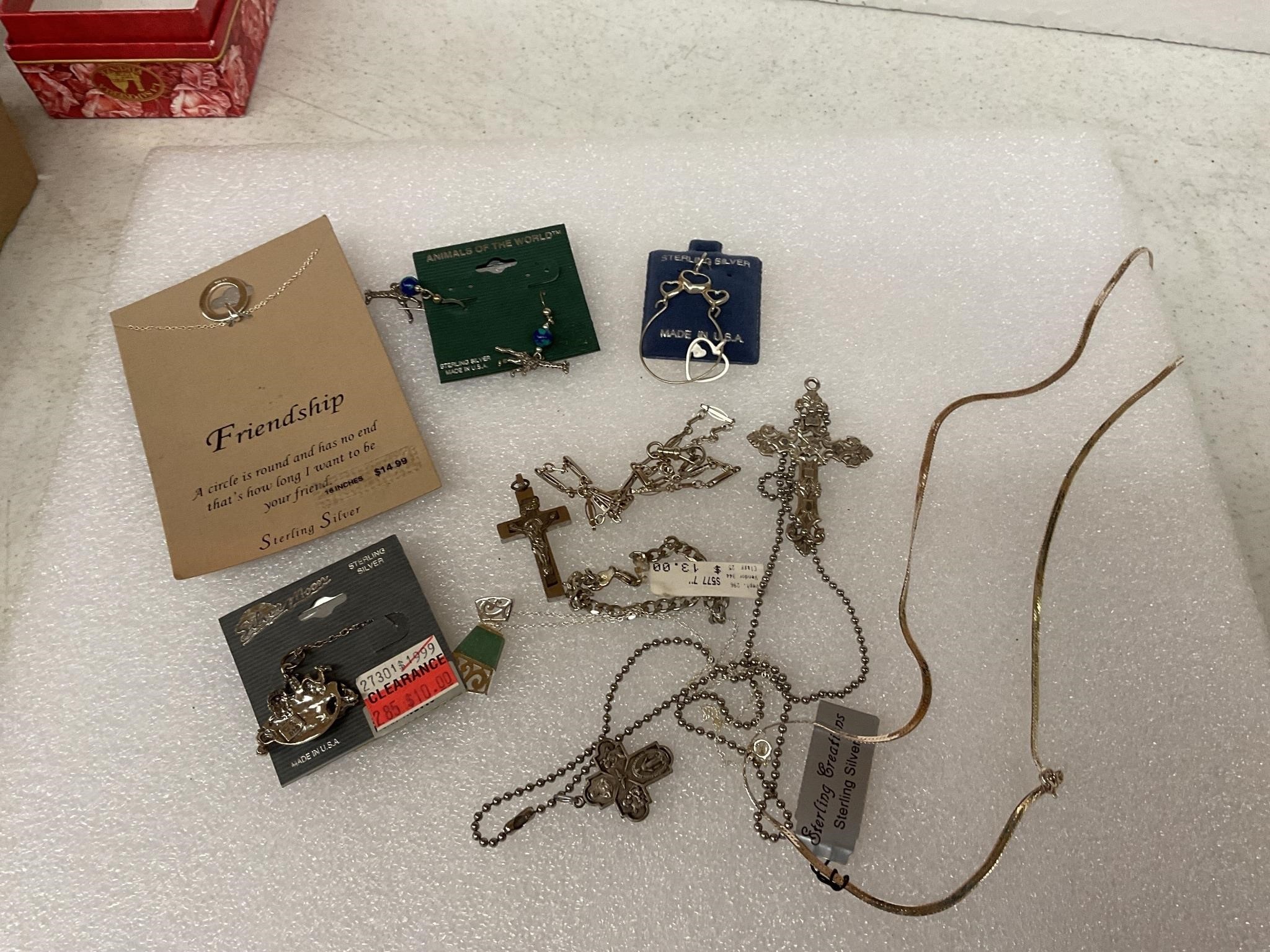Assorted sterling silver jewelry