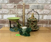 Party lite glass frog votive holder,