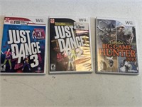 3- Wii game console games - just dance, big game,