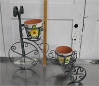 Metal tricycle flower pot holder decor - info