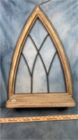 Wooden Cathedral Arched Wall Shelf, 26" x 17"