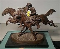 Remington "The Wounded Bunkie" Bronze