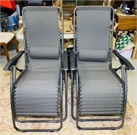 2 Gray Gravity Chairs in Good Condition, one has