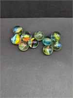 Lot Of 10 Colourful Marbles Cat Eyes