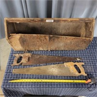 S3 3pcs Vintage Hand Saws + tool Box