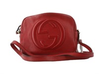 GUCCI GG Red Leather Tassel Shoulder Bag