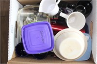 Box of miscellaneous cups and kitchen