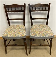 LOVELY PR 1800’S ACCENT CHAIRS W UPHOLSTERED SEAT