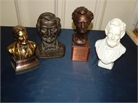 4 Smal Busts of Abraham Lincoln Metal & other