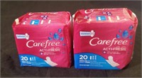 2 CareFree  Acti-Fresh pads 20 per pack