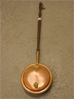Primitive Brass & Copper Bed Warmer Pan