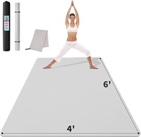 CAMBIVO Large Yoga Mat (6'x 4')  GRAY 6mm