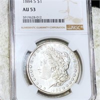 1884-S Morgan Silver Dollar NGC - AU53