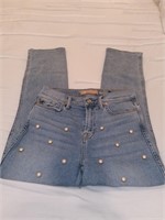 7 FOR ALL MANKIND EDIE CROPPED JEANS SIZE 28 HB12