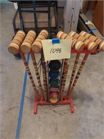 Vintage croquet set with stand