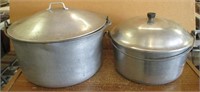 (2) Large Antique Aluminum Pans