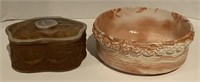 Pottery Bowl (7.5" x 3") & Lidded Jewelry Box