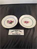 Japan Porcelain Rose Salad Plates w/ Golden Trim
