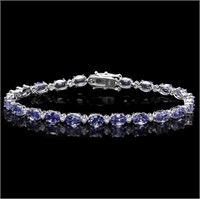 14k Gold 10.00ct Tanzanite & 0.50ct Diam Bracelet