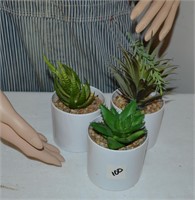 3 small Faux Plants