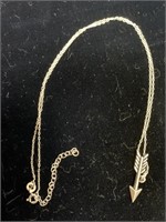 STERLING ARROW PENDANT ON STERLING 16 “ CHAIN
