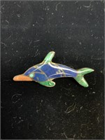 2 “ ENAMELED STERLING DOLPHIN PIN