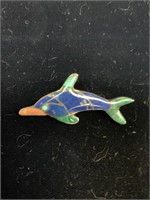 2 “ ENAMELED STERLING DOLPHIN PENDANT