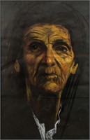 Pastel on Paper Portrait of an Elderly Woman