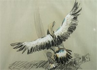 Hugh Cabot Hopi Eagle Dancer Pastel on Paper