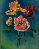 M.H. Herrin Roses Pastel on Paper