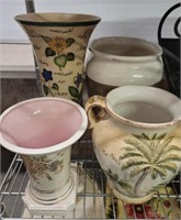 GROUP OF VASES AND FLORAL SUPPLIES