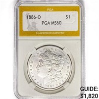 1886-O Morgan Silver Dollar PGA MS60