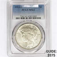 1923-D Silver Peace Dollar PCGS MS61