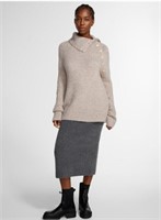 ICONE Buttoned mock-neck loose sweater - XS