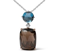 18k 2-tone Gold 21.27ct Topaz & Quartz Necklace