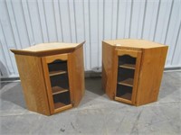 (Qty - 2) Wooden Corner Cabinets-