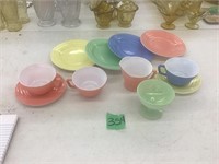 snack plates, coffee cups