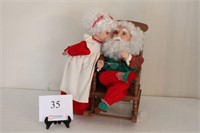 MR. & MRS. CLAUS ELECTRIC KISS ON THE CHEEK 21"