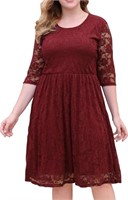 (XL -maroon) Nemidor Women's Floral Lace Half