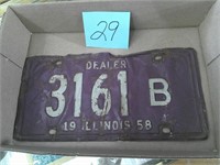 1958 Illinois Dealer License Plate
