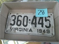 1949 Virginia License Plate