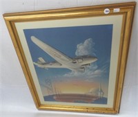 Framed and matted picture United Airlines.