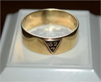 Vtg 10k Gold 32nd Degree Masonic Mens Ring Size 11