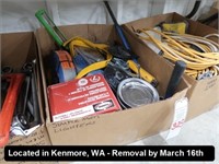 LOT, ASSORTED CONTRACTORS TOOLS IN THIS BOX