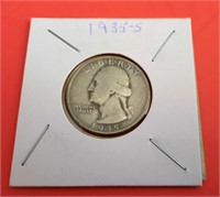 1935-S Washington 25 Cent Coin