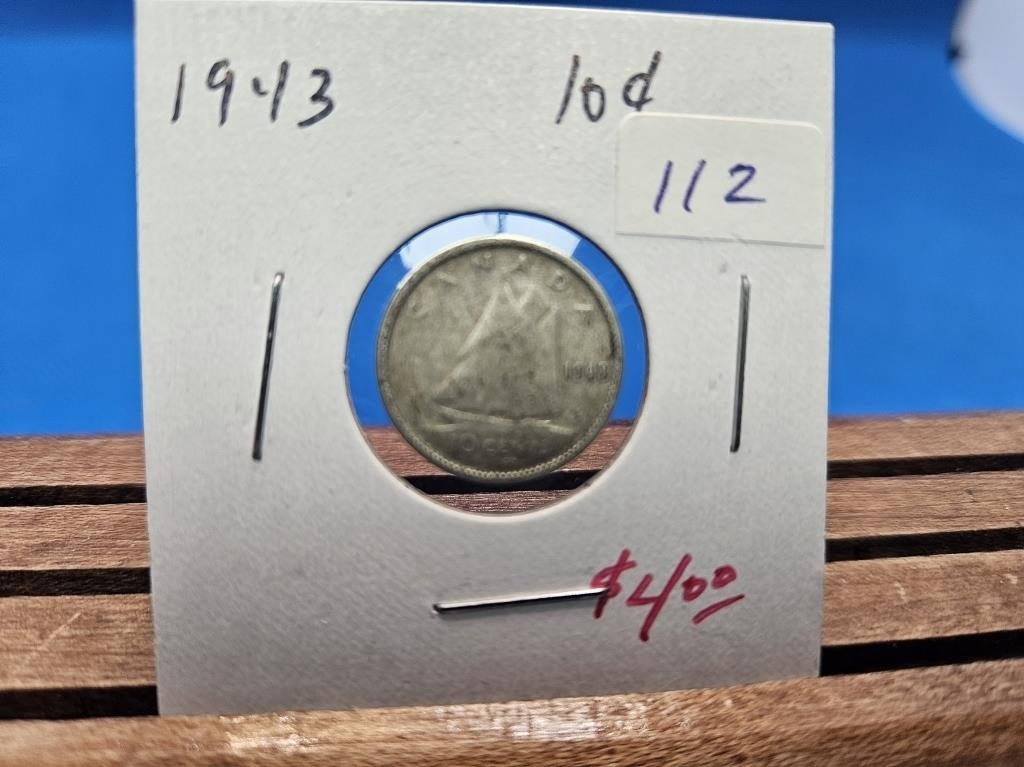 1-1943 SILVER TEN CENT COIN