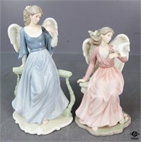 Porcelain Angel Figurines / 2 pc