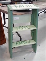 Green hand painted ladder