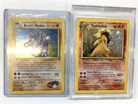 Brock's Rhydon & Typhlosion Pokemon Cards