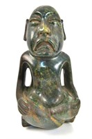 Greenstone Olmec statue of a seated figure